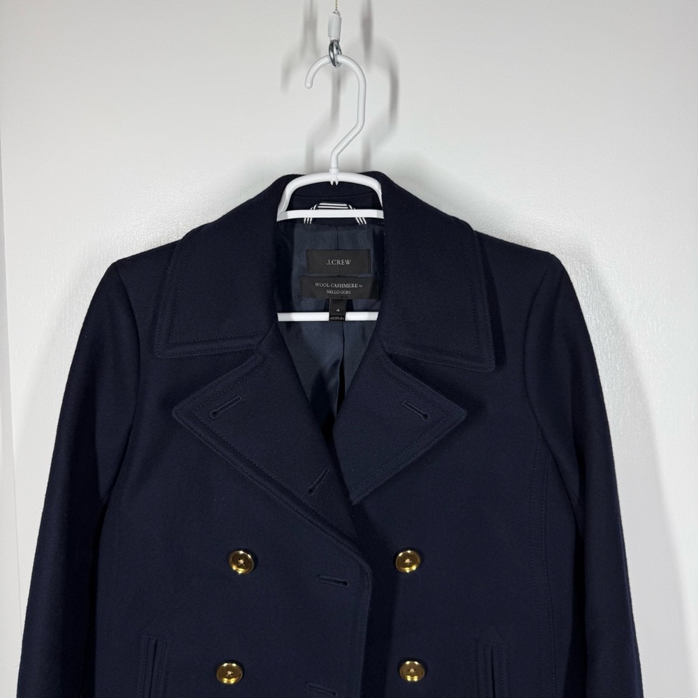 J. Crew Wool Cashmere by Nello Gori Navy Peacoat - Picture 8 of 14